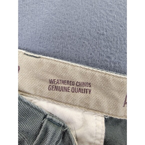 Abercrombie & Fitch Pants Mens 40x32 Green Weathered Chinos Pleated Twill Olive - Picture 11 of 14